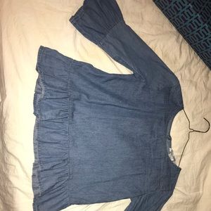 Denim top with flare sleeves never worn
